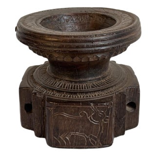 India Old Vintage Wood Seed Sorter Bowl For Sale