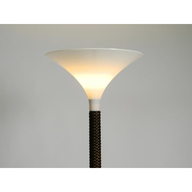 Pop Art Tulip Floor Lamp with Dark Brown Wicker Frame and Acrylic Glass Shade, 1970s For Sale - Image 9 of 18