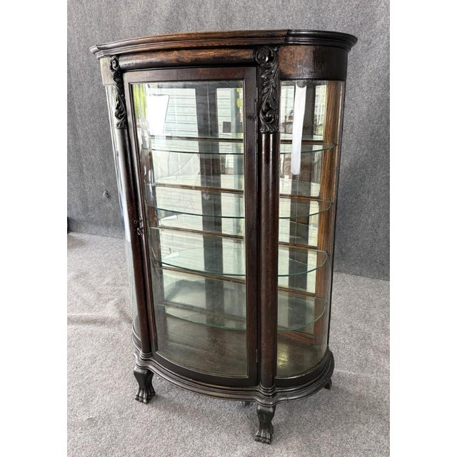 Early 20th Century Early 1900s Curio Cabinet With Paw Feet For Sale - Image 5 of 14