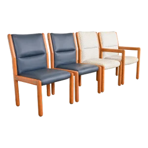 Dunbar Mid-Century Modern Solid Oak Dining Chairs, Set of Four