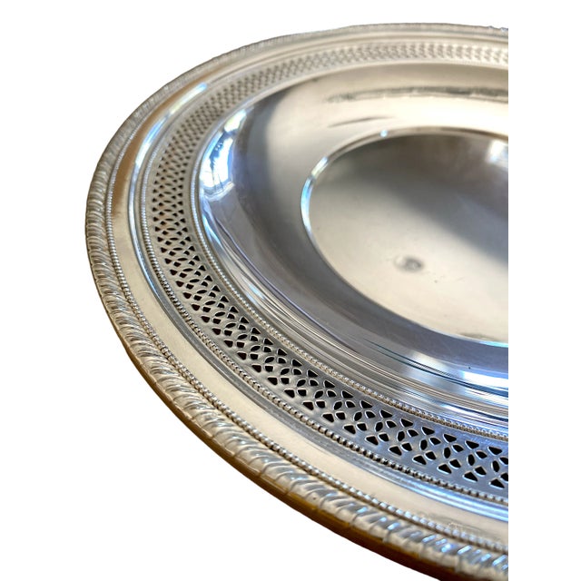 Cartier 1950s Vintage Cartier Sterling Silver Reticulated Tray 2854 For Sale - Image 4 of 9