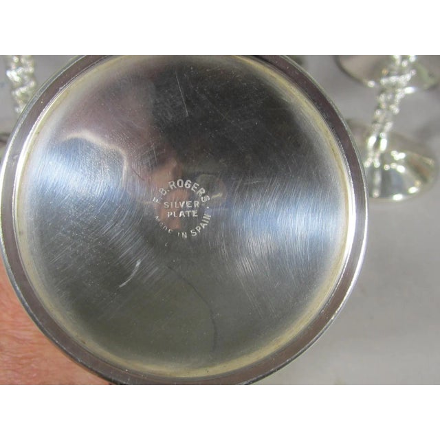 1960s Silver Plated Goblets With Twist Stems- Set of 8 For Sale In Kansas City - Image 6 of 8