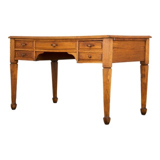 Antique Country French Provincial Oak Writing Desk For Sale
