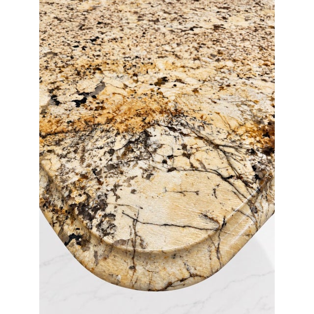 Custom American-Designed 80” Delicatus Gold Granite Dining Table | Brazilian Natural Stone For Sale - Image 12 of 15