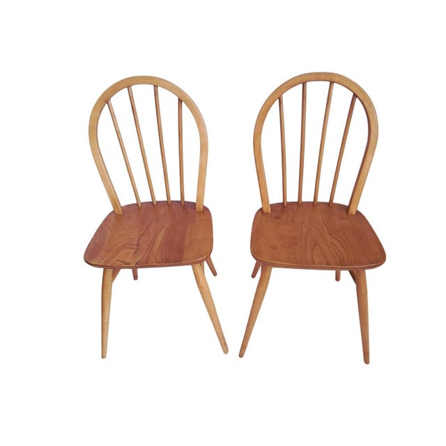 Mid-Century Modern Windsor Dining Chairs in Elm by Lucian Ercolani for Ercol, 1960, Set of 2 For Sale - Image 14 of 14