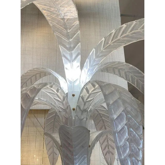 Vintage Opalino Palm Tree Murano Glass Floor Lamp by Simoeng For Sale - Image 9 of 12