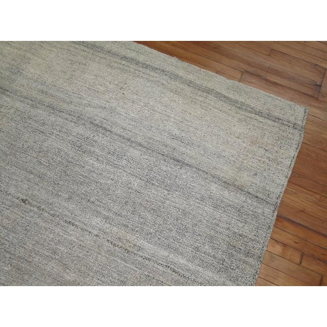 Vintage Zabihi Collection Gray Turkish Minimalist Kilim - 6'8" x 9'11" For Sale - Image 4 of 6