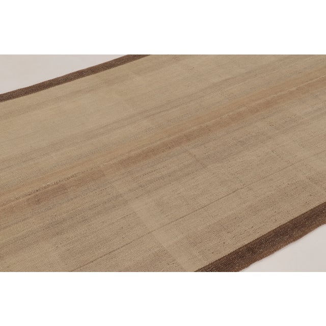 Brown Rug & Kilim’s Contemporary Kilim With Bold Borders in Beige & Brown For Sale - Image 8 of 9
