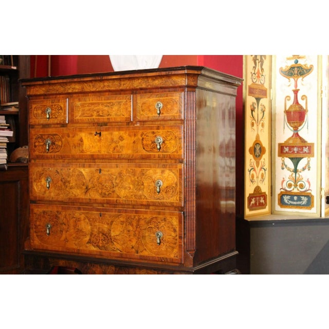 Brown George II Burl Walnut and Marquetry Hightboard, 1890s For Sale - Image 8 of 18