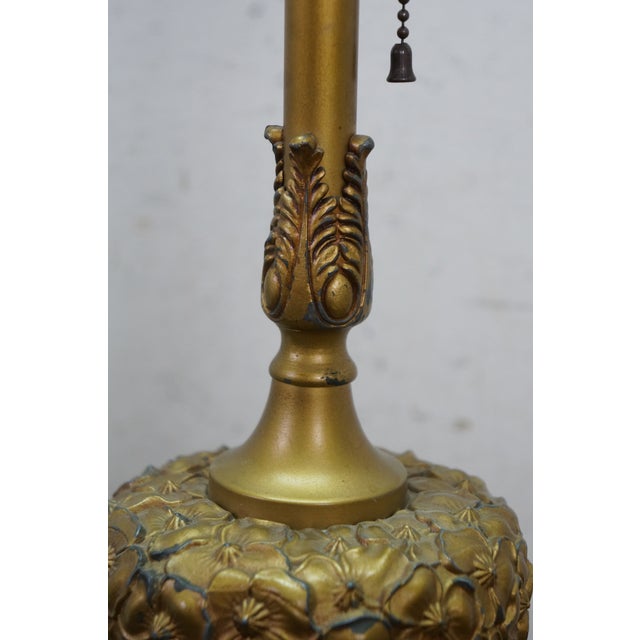 Antique Charles Parker Art Nouveau Two Light Slag Glass Table Lamp 25" For Sale - Image 13 of 18