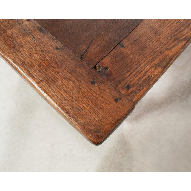 Country French Provincial Oak Farmhouse Dining Table 9 Ft For Sale - Image 13 of 18