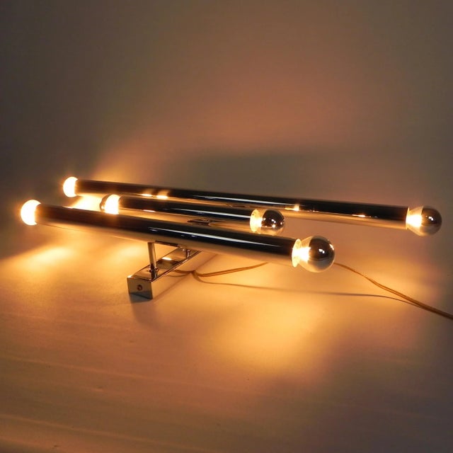 1970s Tede Light Wall Lamp with 3 Chrome Cylinders, 1970s For Sale - Image 5 of 18