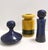 Postmodern Blue and Yellow Glazed Vase and Bottles attributed to Parravicini, 1970s, Set of 3 For Sale - Image 4 of 15