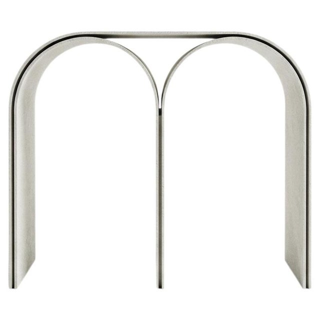 White Arch Stool in Steel and Plaster by Pietro Franceschini For Sale - Image 6 of 6