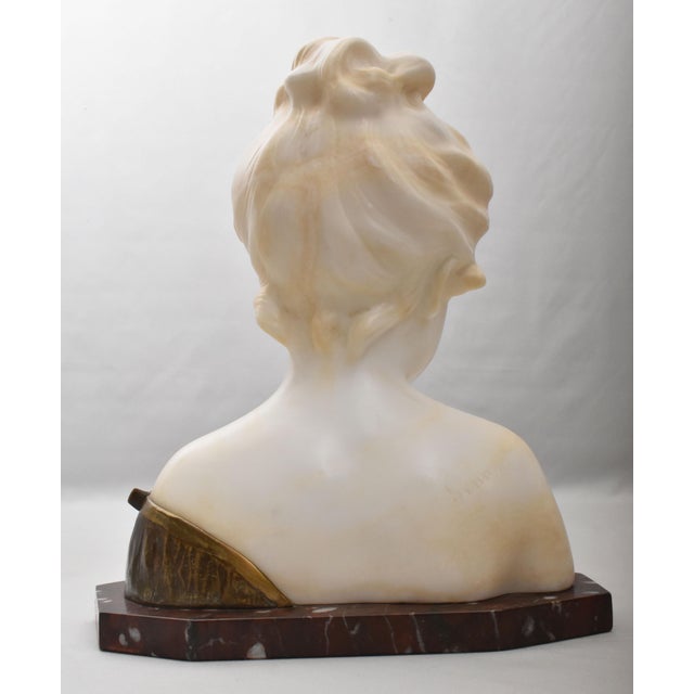 Gino AR, Young Girl Sculpture, 1890s, Alabaster For Sale - Image 9 of 10
