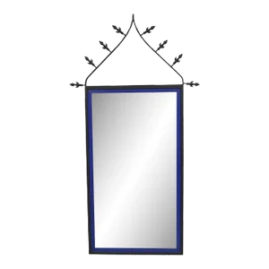 Vintage Gothic Renaissance Large Wrought Iron Metal Arched "Spear" Wall Mirror