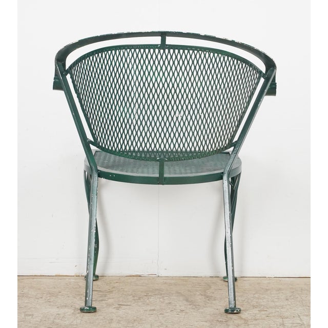 Pair of Late 20th Century Green Mesh Wrought Iron Patio Chairs For Sale - Image 9 of 14