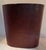 American 1970s Dark Cinnamon Leather Brass Eagle Wastebasket For Sale - Image 3 of 3