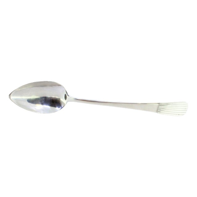 Silver Rice and Serving Spoon with Embossed Handle For Sale
