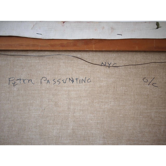 Orange Original Expressionist Peter Passuntino Abstract Painting of Nude Woman Couple For Sale - Image 8 of 10