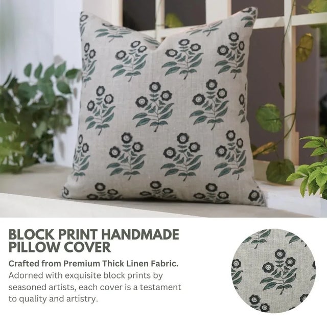 Bring the essence of seasonal beauty into your home with Fabdivine’s Neha block print cushion cover. Handmade with care,...
