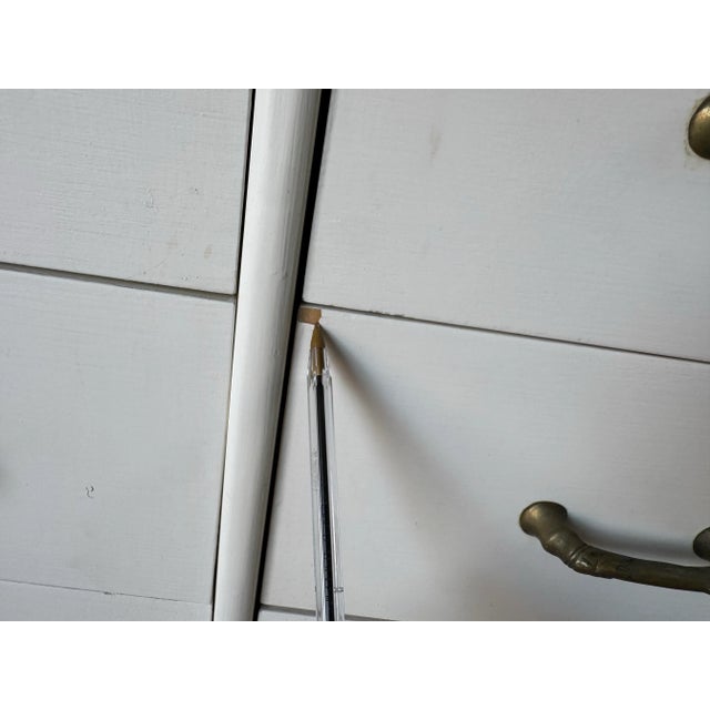 1970s Vintage John McGuire Eight Drawers Wood and Rattan White Painted Sold For Sale - Image 11 of 12