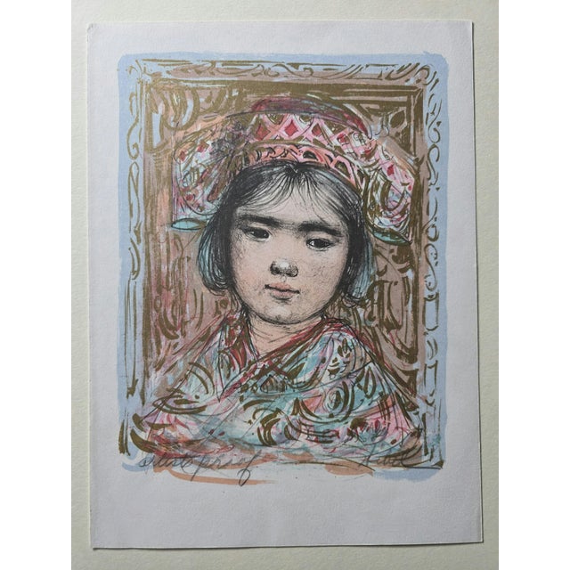 1970s Edna Hibel "Mira" - Li323 -Signed Artist's Proof- 9x12- Child Portrait For Sale - Image 4 of 7