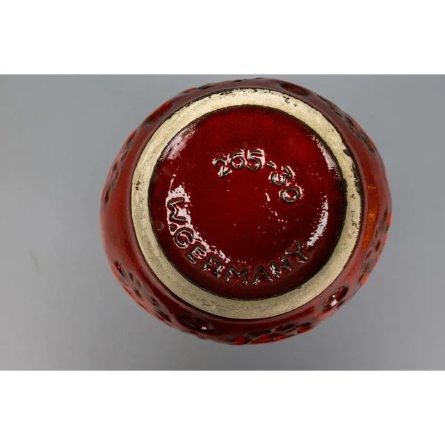 Mid-Century Fat Lava Red Glazed Ceramic Vase from Bay Keramik, W. Germany, 1970s For Sale - Image 13 of 15