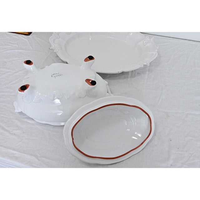 Late 20th Century French Vintage Lallier à Moustiers Faïence Tureen & Underplate For Sale - Image 5 of 10