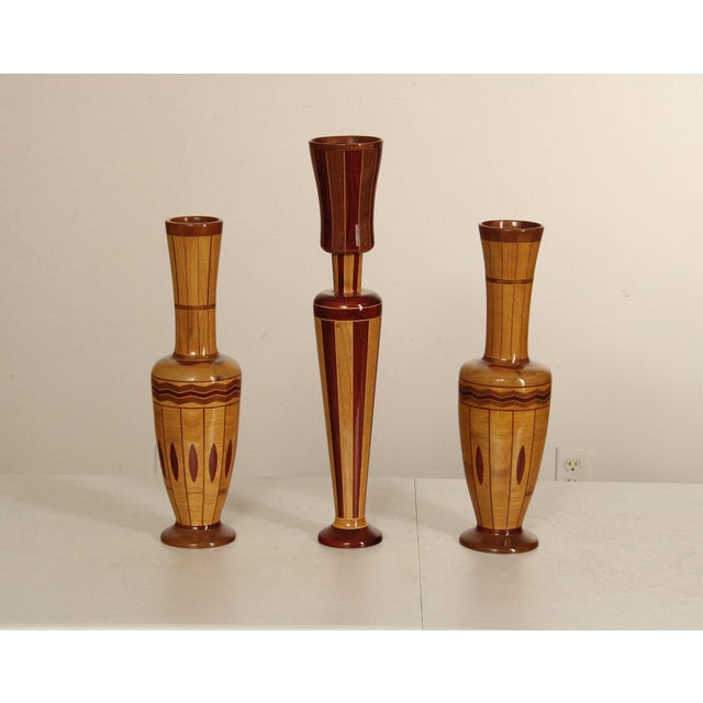 Custom Quality Hand Crafted Mixed and Inlaid Wood Decorative Vases, by Philip M. Jacoby