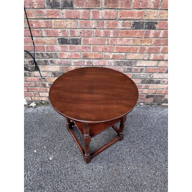 Wood 19th Century English Side Table With Shelf For Sale - Image 7 of 8