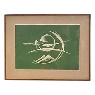 Carmelo Cappello, Monochrome Composition on Green Background, 1964, Screenprint For Sale