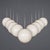 A vintage 20th century set of nine large white moulded polymer globe lights with white metal fittings. Simple in design,...