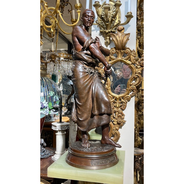 Georges-Charles Coudray Large Orientalist Egyptian Female Bronze Sculpture For Sale - Image 9 of 18