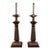Neoclassical Bronze-Tone Column Table Lamps - Pair For Sale