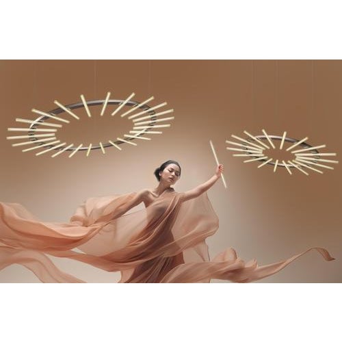 Contemporary Komorebi Large Round Anodized Black Aluminum Pendant Lamp by JSPR For Sale - Image 3 of 10