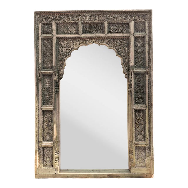 Early 20th Century Large Old India Doorway Mirror For Sale