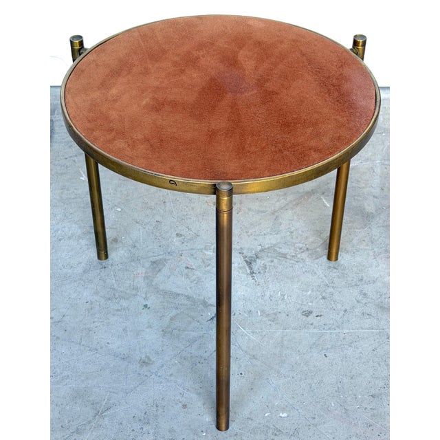Mastercraft Bronze and Suede Side Table, USA, circa 1970s For Sale - Image 11 of 12