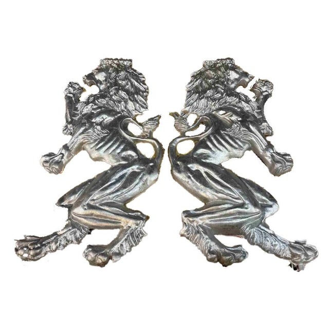 Let your imagination run wild with these very cool cast aluminum lion crest plaques (shields) as to where to display them,...