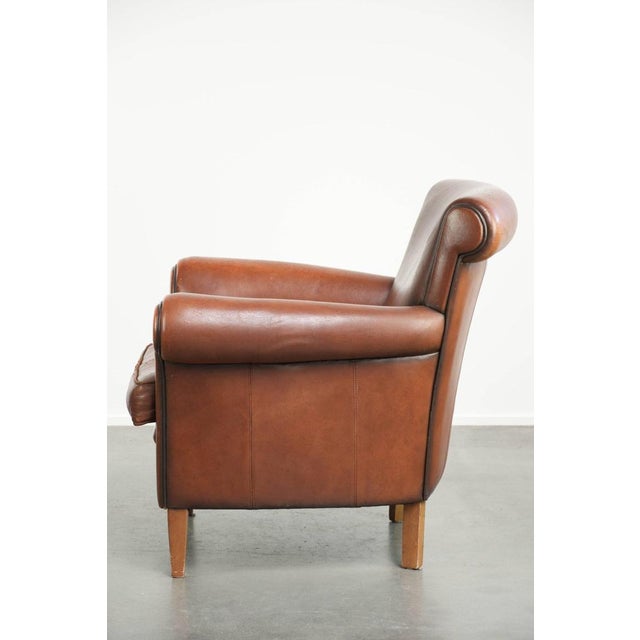 1990s English Style Club Chair in Sheepskin Leather For Sale - Image 5 of 14