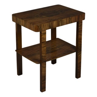 Art Deco Walnut Veneer Console Table, Poland, 1930s For Sale