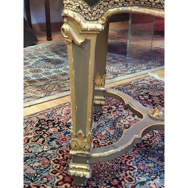 Chairs in Lacquered and Gilded Wood with Green Velvet Upholstery, 1940s, Set of 2 For Sale - Image 11 of 18