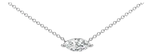 14K White Gold 1/2 Cttw Marquise Lab-Grown Diamond East West Solitaire 18" Pendant Necklace (F-G Col