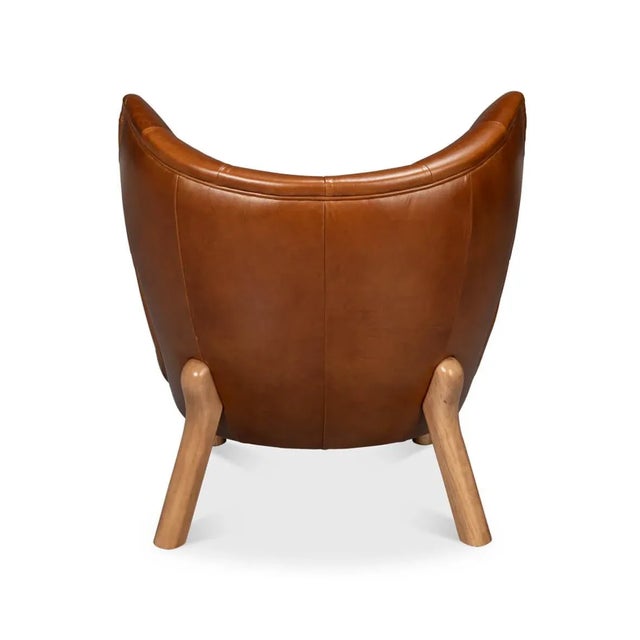 Brown Tufted Lounge Chair For Sale - Image 4 of 10