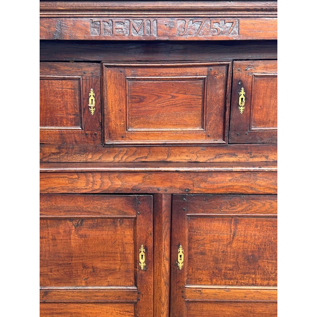 Antique English Elm Court Cabinet, 1757 For Sale - Image 4 of 10