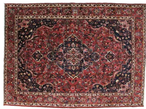 1960s Vintage Persian Saman Rug - 9′7″ × 13′
