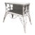 Hollywood Regency White Wicker Side Table Magazine Rack For Sale