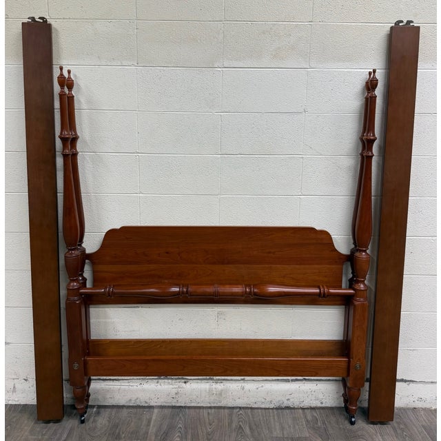 This is a gorgeous vintage Pennsylvania House full size Chippendale-style four poster bed crafted from solid cherry in the...