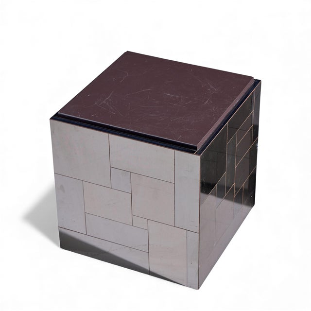 Paul Evans Cityscape Mid Century Gunmetal Cube Side End Tables - Pair For Sale - Image 11 of 12