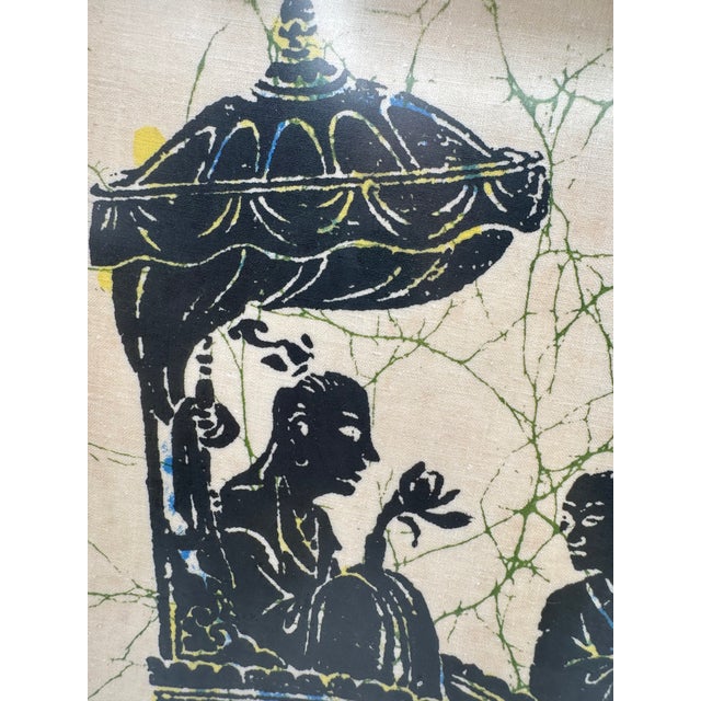 Vintage Chinese Framed Batik Fabric Art-Horse Carriage "The Inspection Tour" For Sale - Image 4 of 12